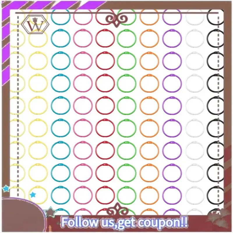 ABBG-키 링 인덱스 카드용 바인더 링 노트북, 키체인 키 링 사무실 학교용 바인더 링 홈, 루스 리프 바인더