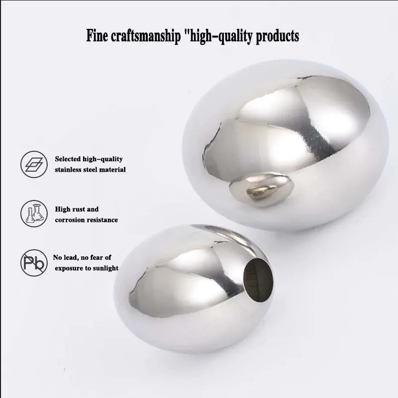 Hollow Stainless Steel Decorative Ball Oval Egg Rugby Goose Egg Shape Mirror Finish Metal Ball for Railing Handrail Decoration