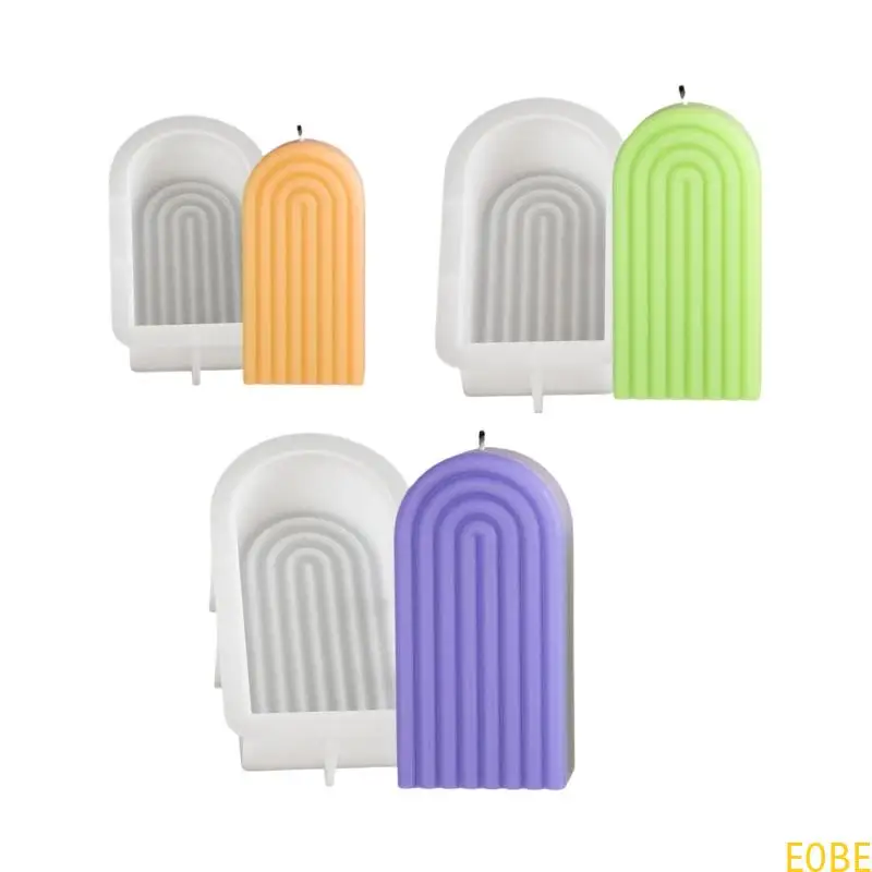 

E0BE Artistic Creations Silicone Mold Innovative Striped Arch Pattern Silicone Mold For Handmade Plaster Crafts