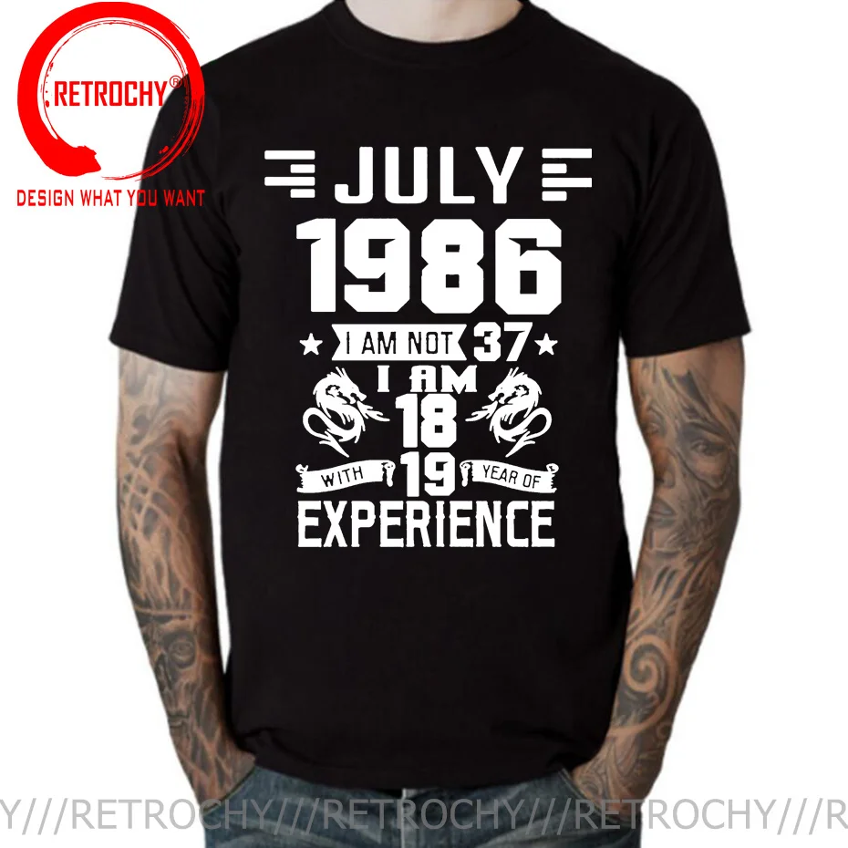 I'm 18 with 19 Year of Experience Born in 1986 Nov September Oct Dec Jan Feb March April May June July August 37Th Birth T Shirt