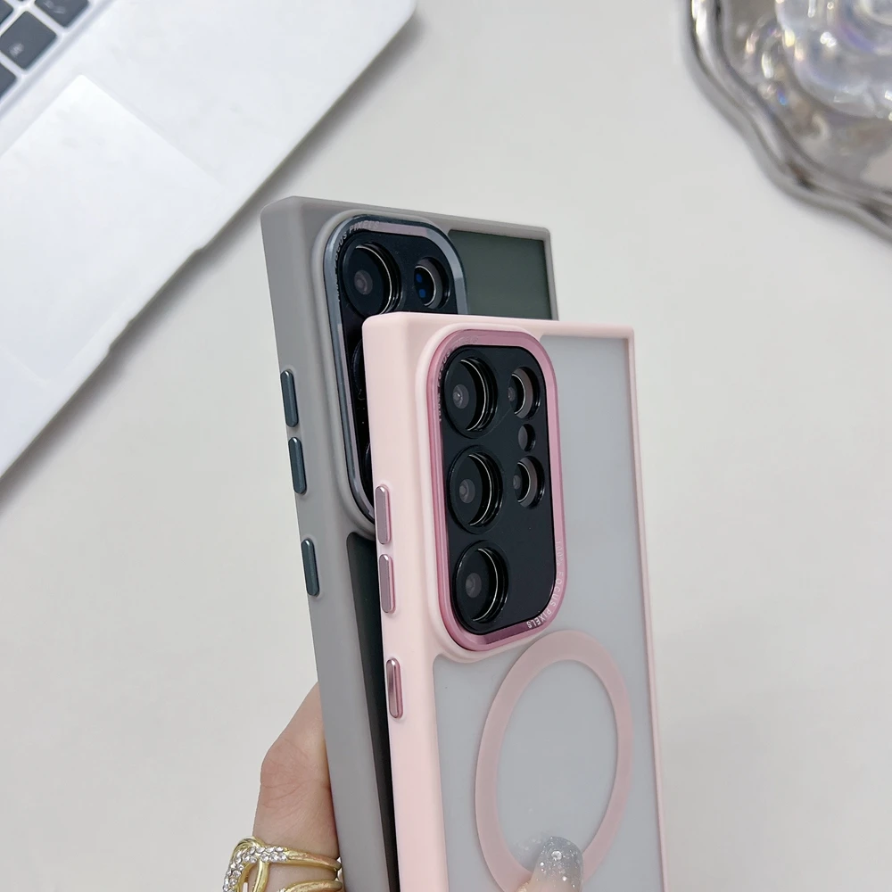 Camera Protection Magnetic Magsafe Phone Case For Samsung Galaxy S25 S24 S23 Ultra S24 Plus S20 S21 FE A55 A15 A25 A35 A54 Cover
