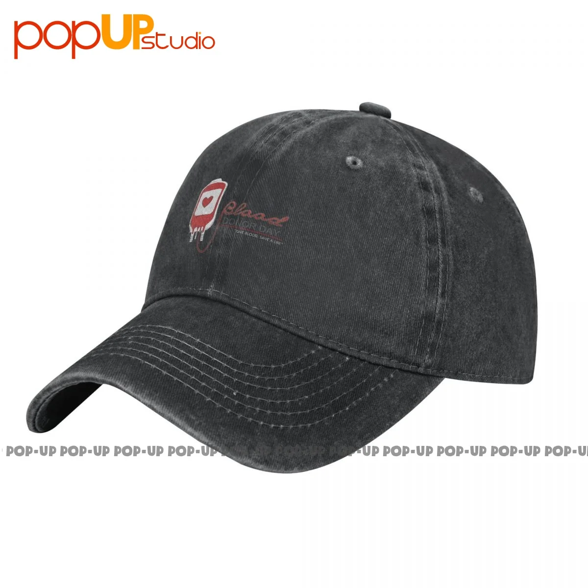 Donor Day Give Blood Help To Save A Life Washed Denim Baseball Cap Trucker Hats Style Headwear