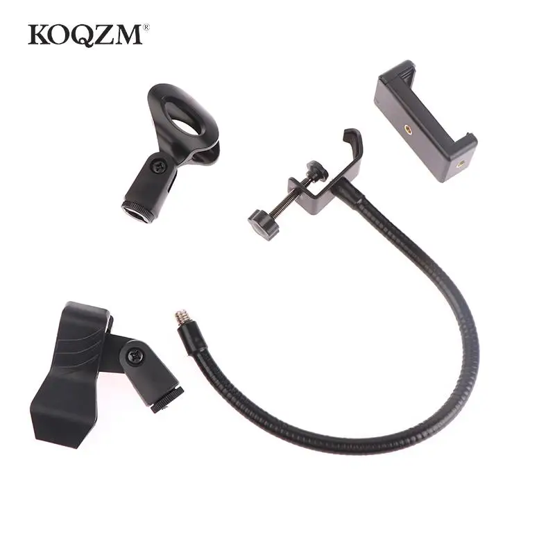 Universal  Flexible Mic Stand Hose Shelves with Heavy Duty Desk Clamp Microphone Stand Mic Clip Holder Mic Arm Desk Mount