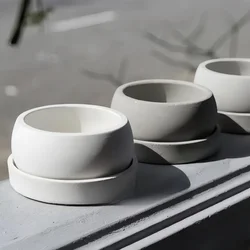Round Bowl Shaped Concrete Planter Flowerpot Molds Storage Jar Tray Silicone Mold Succulents Plant Pot Mould