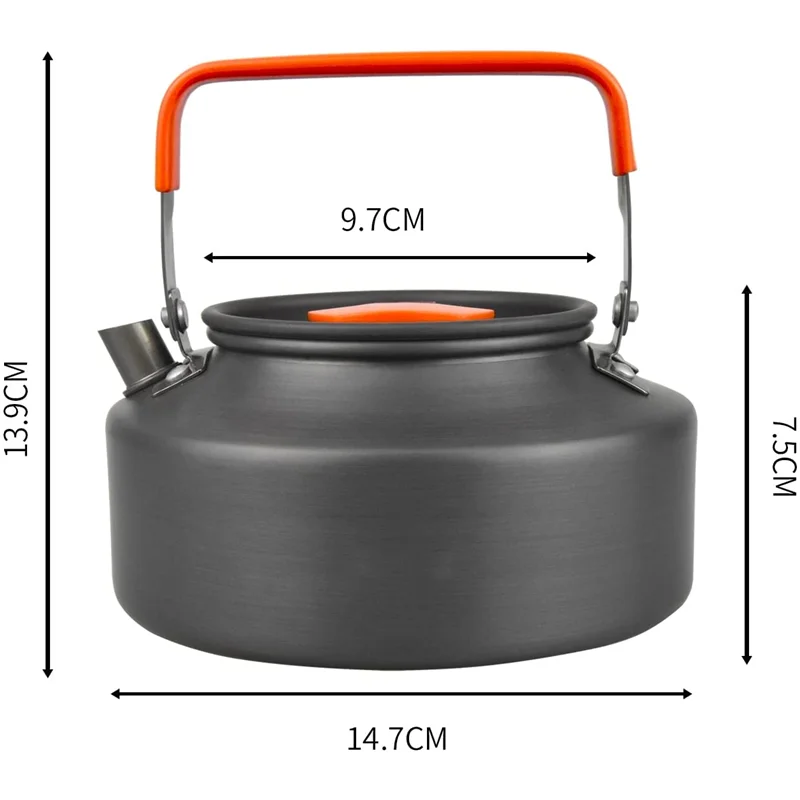 1.1L Ultralight Camping Tea Kettle Outdoor Portable Water Kettle Hard Anodized Aluminium Teapot for Picnic Backpacking Hiking