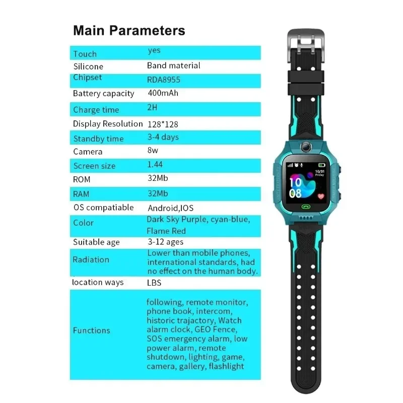 Smart Kids Watch GPS Anruf Nachricht Karte Sim wasserdichte Smartwatch für Kinder S0s Foto Fernbedienung für iOS Android echtes Geschenk neu