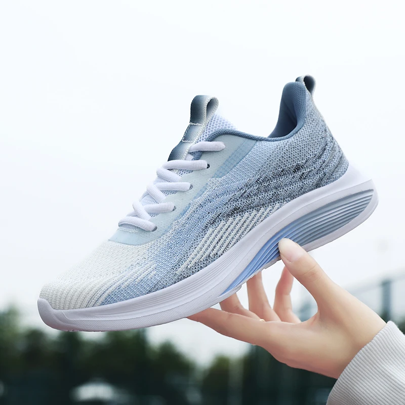 

Non-Slip Four Seasons Mesh Fashion Running Shoes Ladies Size 35-41 Flying Weaving Breathable Casual Sneakers Women Jogging Shoes