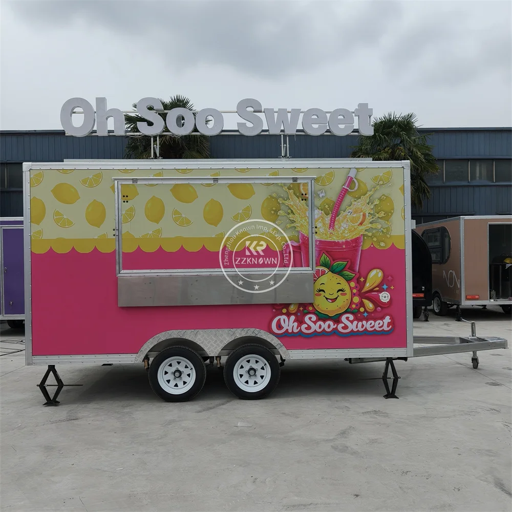 Concession Crepe Waffle Food Truck Coffee Trailer Ice Cream Cart Custom Mobile Pizza Burger Food Trailer With Fully Equipped