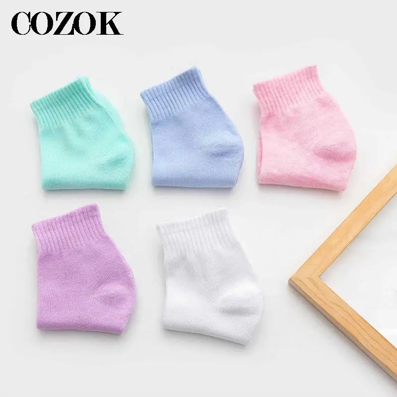 5 Pairs/lot Hot Sale Simple Womens All-match Solid Socks Girls Candy Color Fashion Socks Spring Autumn Cotton Socks Famale Socks