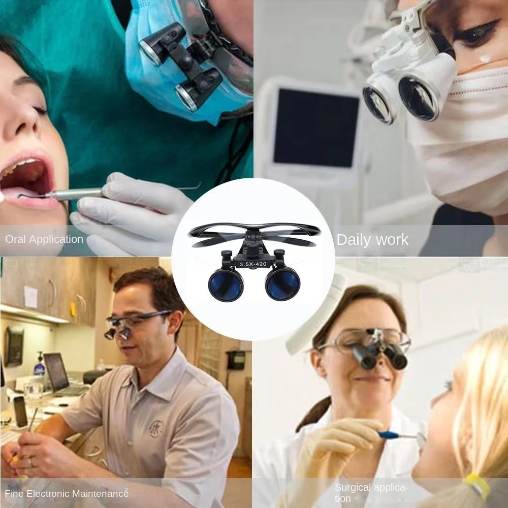 Imagem -02 - Lupas Dental Lupa Dental 2.5x 3.5x Ampliação Binocular Médica Lupa Odontologia Cirúrgica Lente de Vidro Óptico Dentista