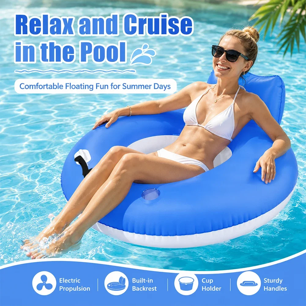 SIHAO Electric Floating Ring Water Driving Floating Chair Electric Inflatable Floating Raft Thruster Set for Water Recreation