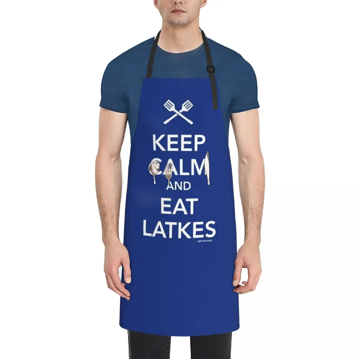 

Keep Calm and Eat Latkes Apron New year's carpenter Apron