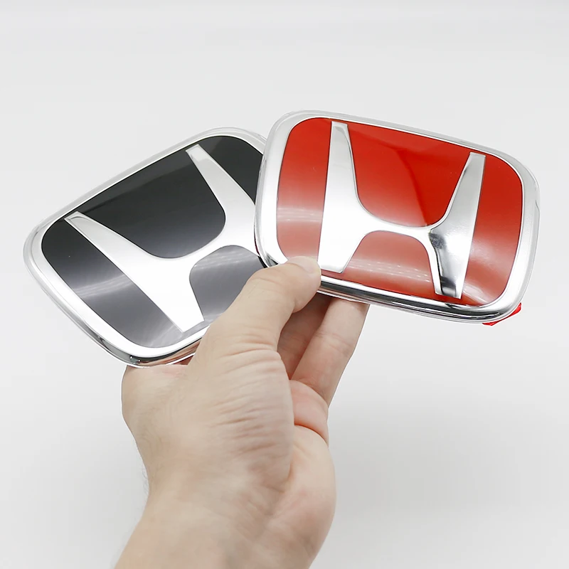 

1Pc Red Silver H logo Car Front Hood Bonnet Emblem Rear Tail Bumper Trunk Badge Styling For Honda Civic Fit Jazz CRV Accessories