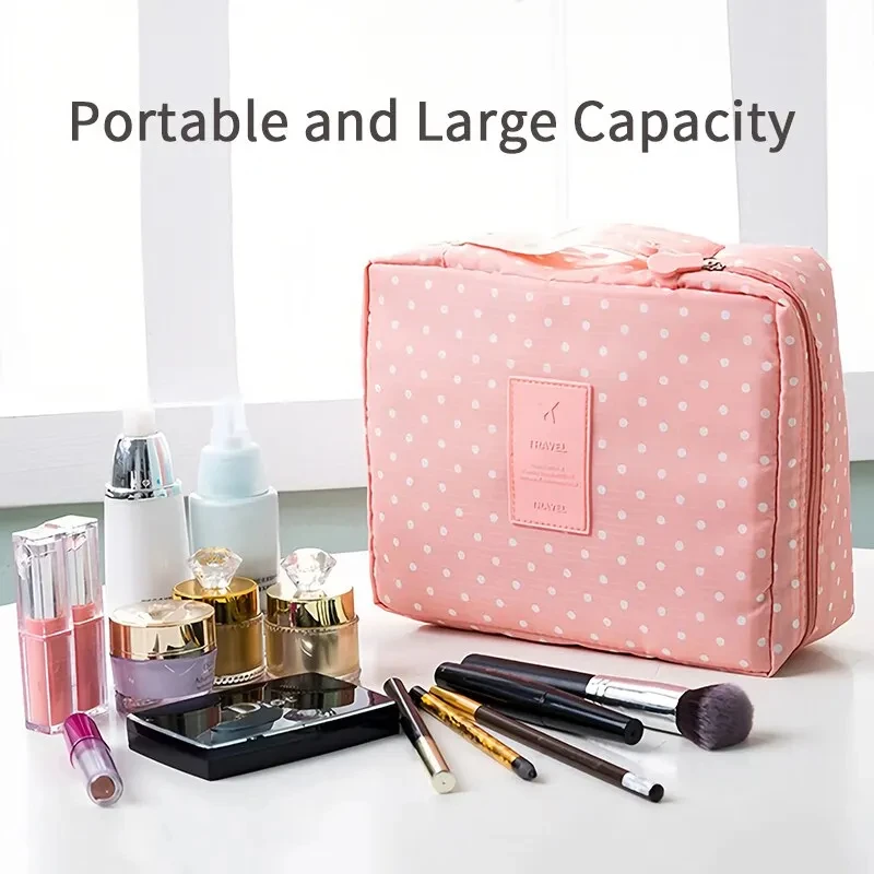 Portable Travel Makeup Bag Waterproof Multi Compartment Multifunctional Cosmetic Make Up Toiletry Organizer for Women and Girls