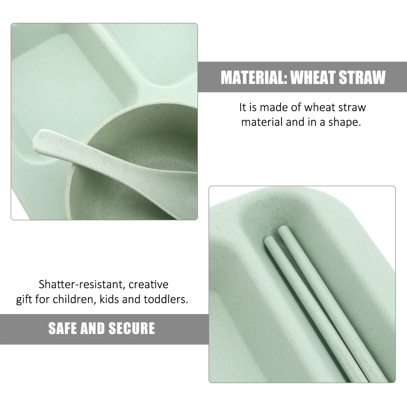 مجموعة واحدة من أواني قش القمح الوردية المقاومة للكسر لمجموعة أدوات المائدة الخالية من مادة Bpa وملعقة لوحة إبداعية