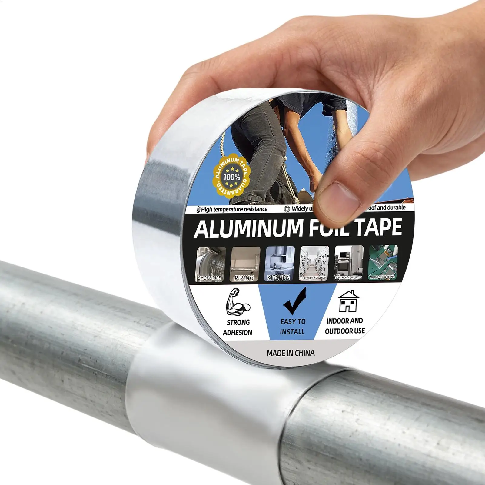 Aluminum Foil Tape High Temp Adhesive Duct HVAC Heat Resistant Sealant Reflective Insulation Repair for Dryer Vent Heat Exhaust