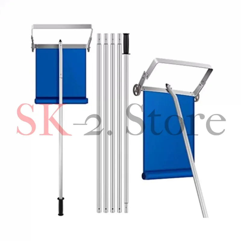 6.1-Meter Lightweight Wheeled Roof Snow Rake with Oxford Cloth Snow Scraper Adjustable Handle Roof Snow Shovel