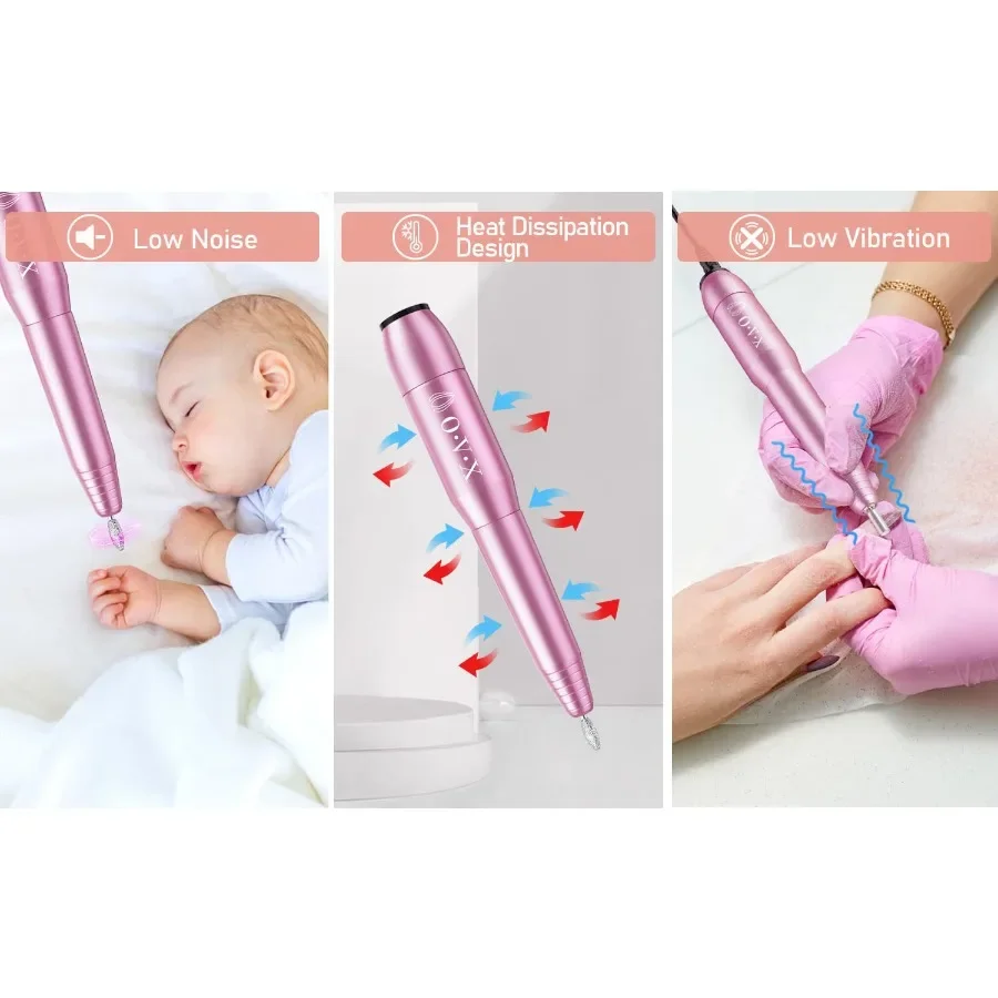 Lima per trapano elettrico portatile per unghie con kit per unghie in acrilico Set per manicure e pedicure professionali 20000 giri/min T ad alta velocità