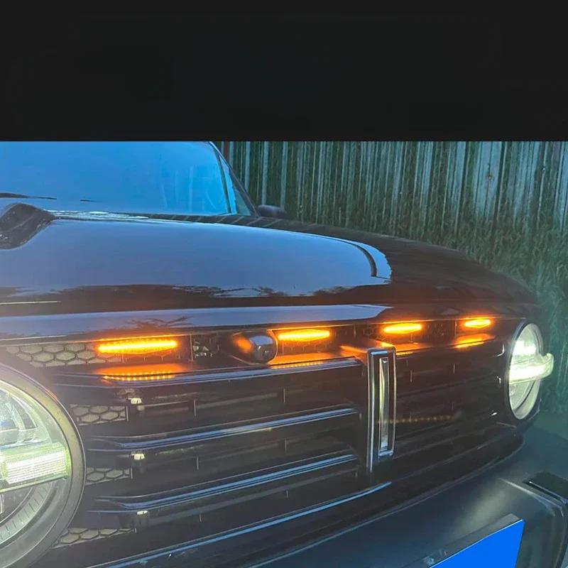 Car Front Grille Amber Light Led Front Decorative Light Daytime Running Lights for Great Wall Tank 300 Modification Accessories