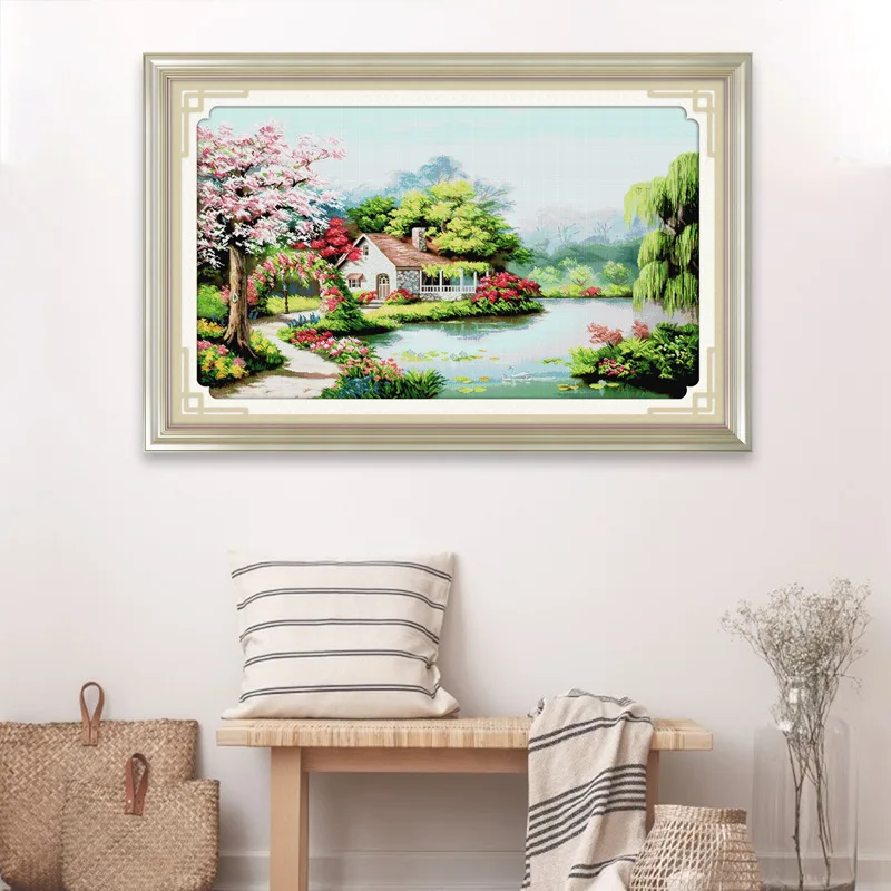 

Набор для вышивки крестом Joy Sunday с предварительной печатью, легкий узор, набор для вышивки из штампованной ткани Аиды, любовь посадки