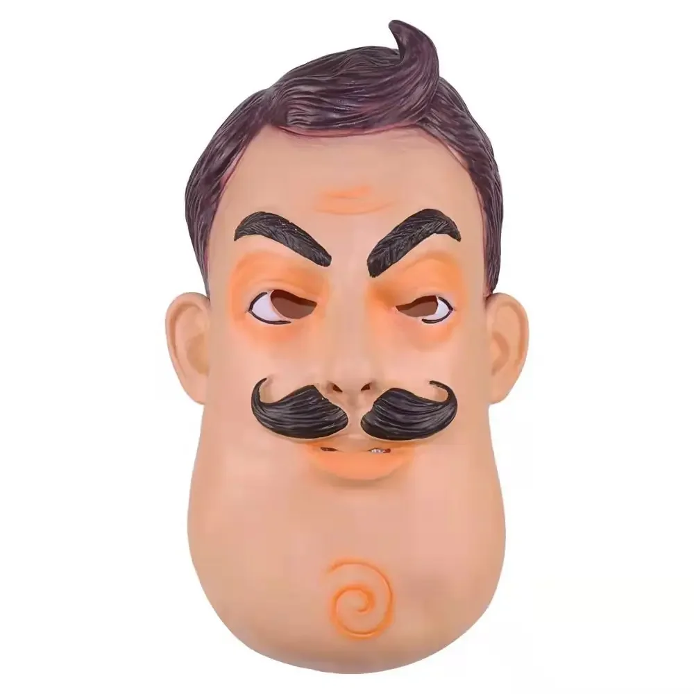 Máscara Divertida de Halloween de Vecino Tío, Máscara de Cabeza de Vecino con Auriculares