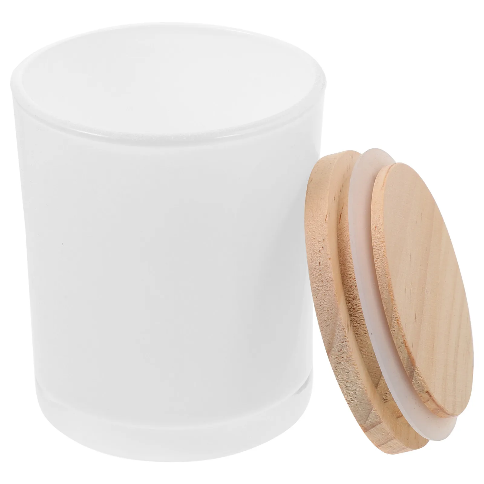 Frasco de Vidrio con Tapa de Madera Natural, Contenedor para Hacer Velas de Cera de Soja, Cosméticos Caseros, Bálsamos, Sales y Perlas