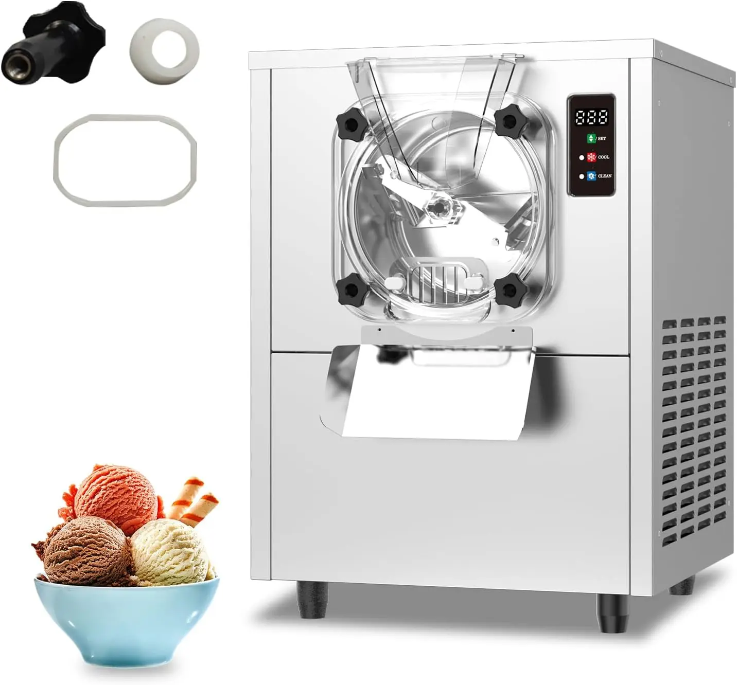 Mvckyi 1400W Tabletop Commercial Hard Ice Cream Machine For Gelato Icecream Making Machine