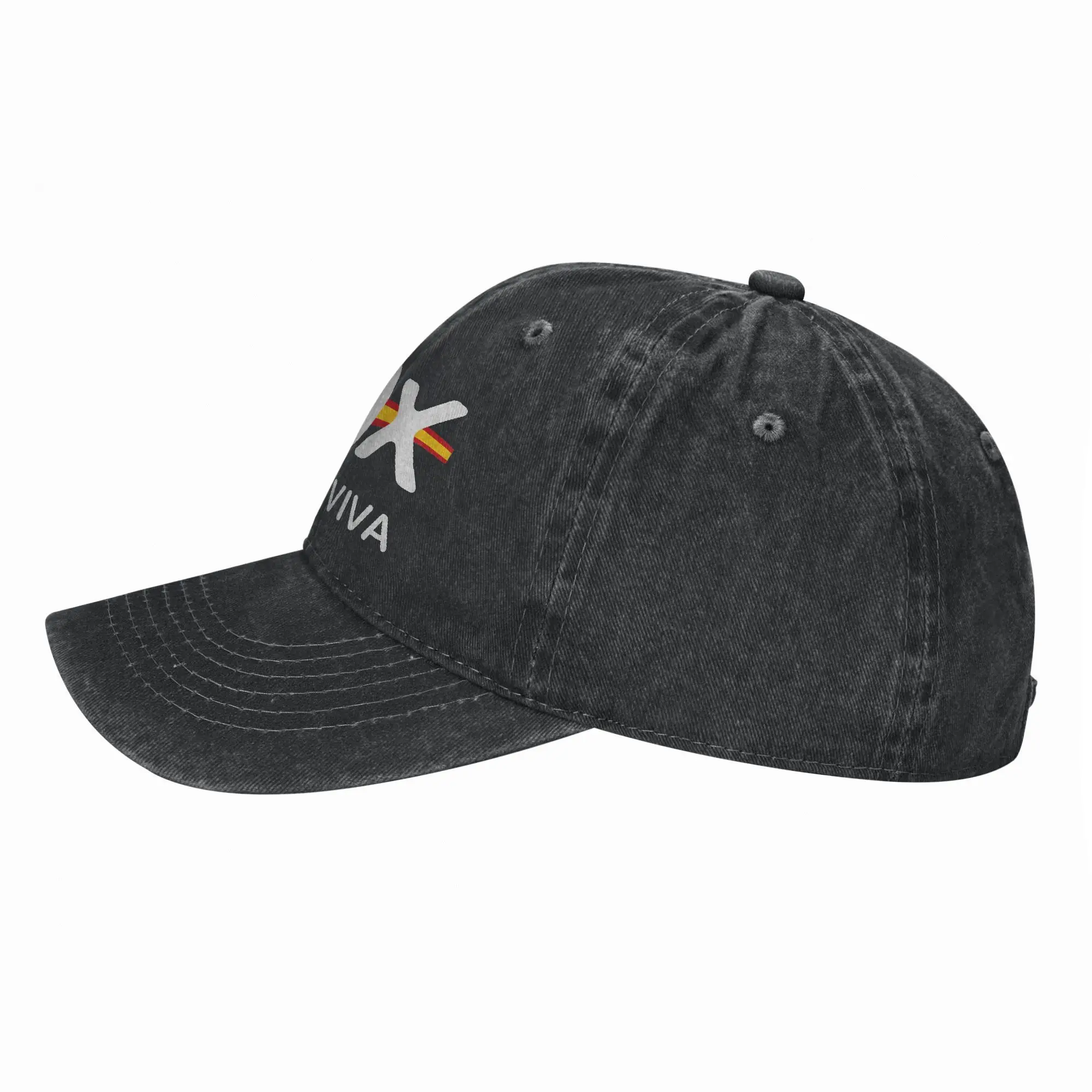 Custom Spain Vox Flag Sun Baseball Cap  Casual Men Adult Washed Hip Hop Hats Sunscreen Print Hiking Fishing Baseball Caps