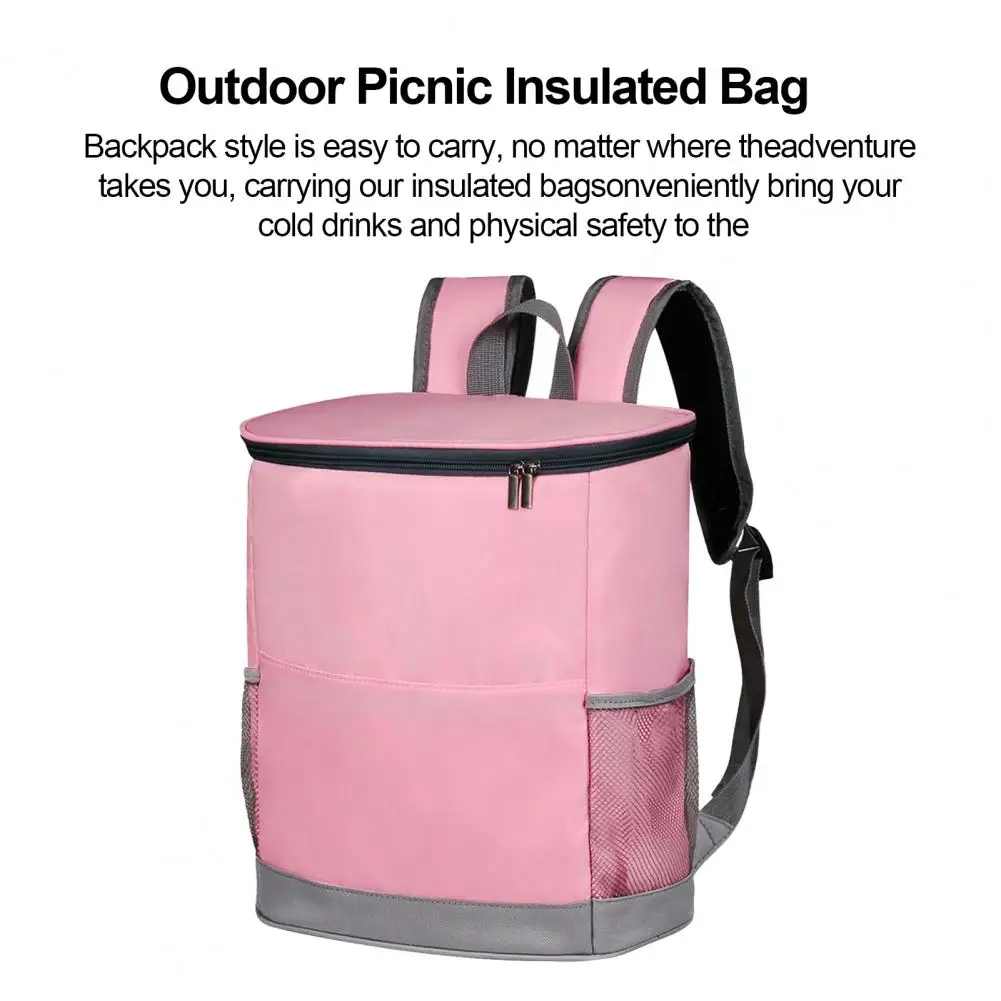 Portable Insulated Bag Drinks Backpack Capacity Leak-proof Insulated Cooler Bag with Zipper Closure for Camping Supplies