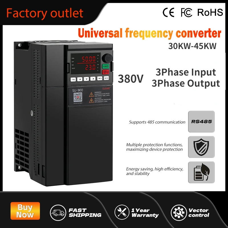 30KW 37KW 45KW High-performance VFD AC380V Variable Frequency Drive Inverter For 3-phase Motor speed control frequency converter