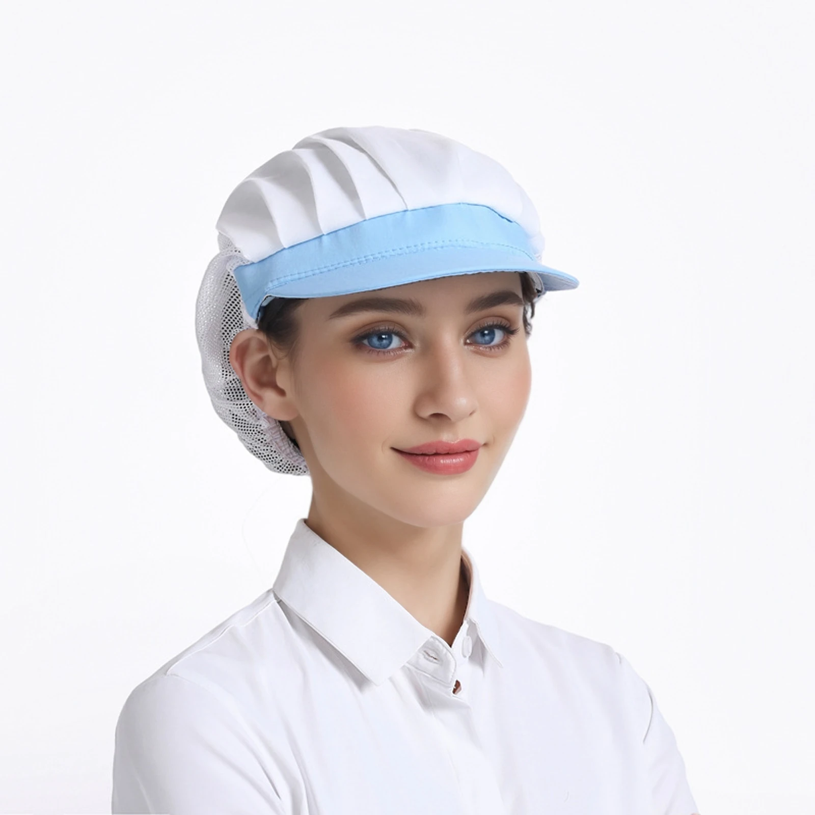 New Color Blocked Ventilate Chef Hats For Kitchen Baking Cooking Solid color  Hygiene Reusable Half Network Accessories Cap