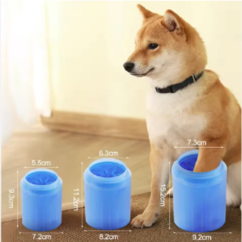 Limpador de patas de animais de estimação portátil, lavador de pés de silicone macio com escova de limpeza, balde de toalha para cães, suprimentos de limpeza eficientes para animais de estimação