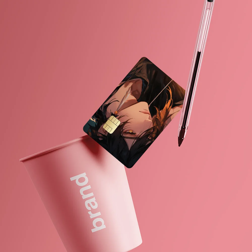 Zhongli ملصقات جلدية لبطاقة الائتمان لـ VISA Bank Bus Metro Access Card غطاء طبقة رقيقة واقية ملصق مائي للنساء