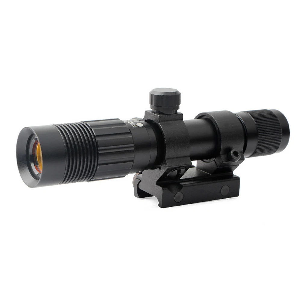 1PC Powerful Tactical Flashlight Adjustable Green Dot Laser Illuminator Fits 20mm Track Tactical Torch Lamp Bulbs Lantern