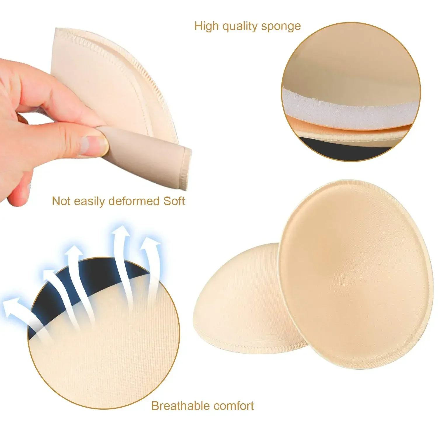 6pcs Soft Spong Bra Pads Bikini Chest Cup Push Up Insert Foam Pads per le donne costume da bagno imbottitura rimovibile Enhancer Bra Pads