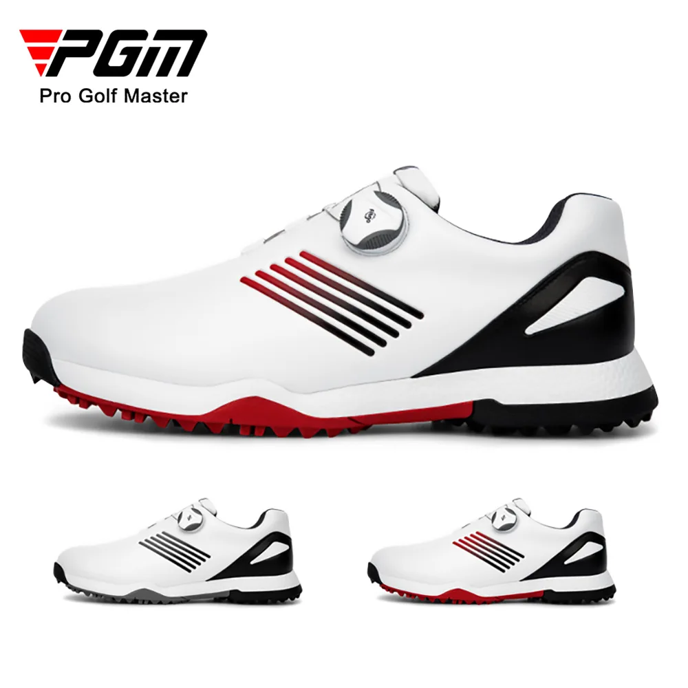 PGM Golf Shoes Spikes Nail Non-Slip Comfortable Knob Buckle Golf Men'S Shoes Waterproof Genuine Leather Sneakers XZ152