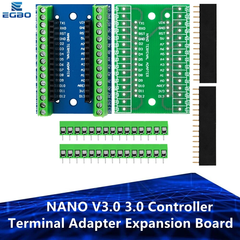 1~10PCS NANO V3.0  Controller Terminal Adapter Expansion Board NANO IO Shield Simple Extension Plate For Arduino AVR ATMEGA328P