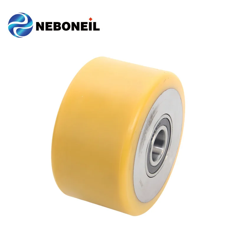 Factory direct sales R14 R16 polyurethane wheel auxiliary wheel assembly 0009903827 for Linde forklift 1123