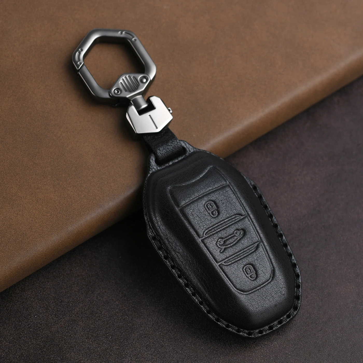 Genuine Leather Protector For Peugeot 508 308 208 2008 3008 5008 2008 Citroen C4 C4L DS3 DS4 DS5 Key Case Cover Fob
