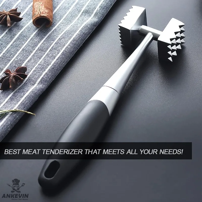 Used for Steak Chicken with Rubber Comfort Grip Handle Dual-Sided Nails Meat Mallet Meat Tenderize Meat Hammer
