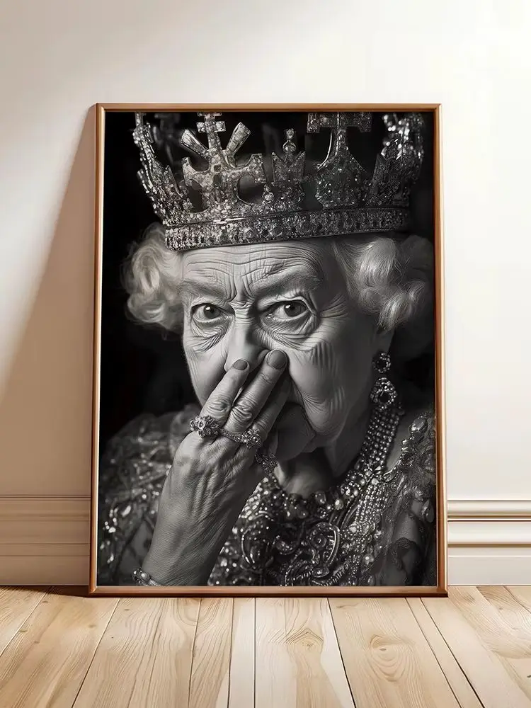 Vintage Queen Portrait Art Posters Prints Toilet Humor Bad Smell Wall Pictures Retro Canvas Decor Painting For Funny Bathroom — zdjęcie 2