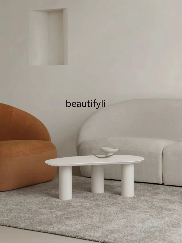 Nordic Light Luxury and Simplicity Irregular Silent Wind Cloud Tea Table Living Room Special-Shaped Cream Style Side Table Table