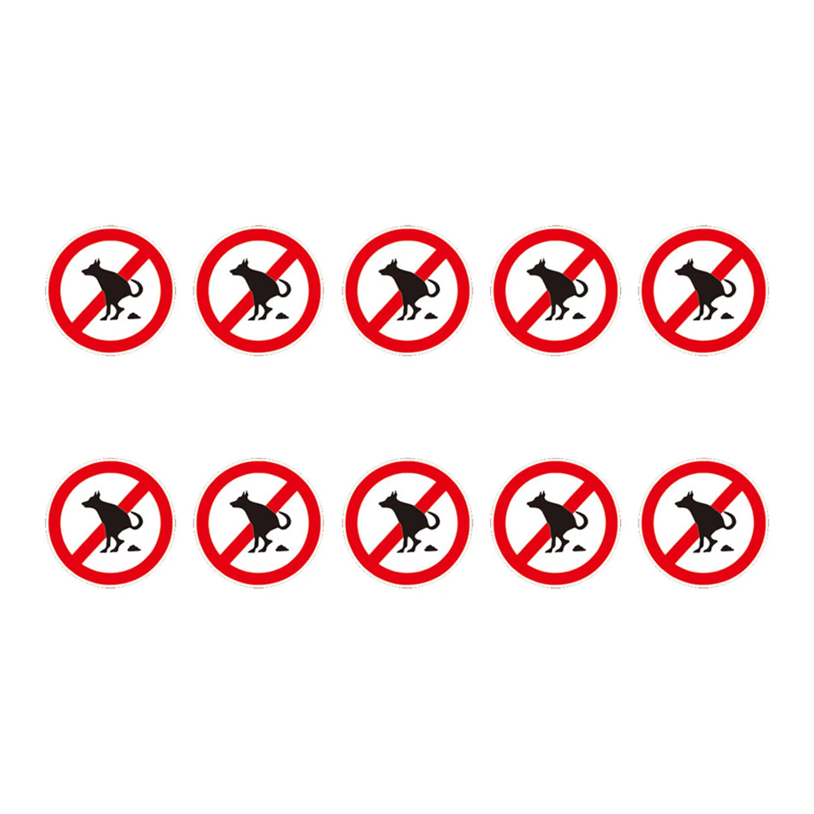 

10pcs Waterproof Stickers No Pet Pooping Sign Extra Thick For Indoor Outdoor Cars Tables Bumpers Traffic Safety Environment