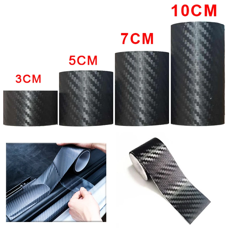 Autocollants 3D en fibre de carbone pour vélo, protection de cadre VTT et vélo de route, bandes adhésives anti-rayures pour seuil de porte et rétroviseur de voiture