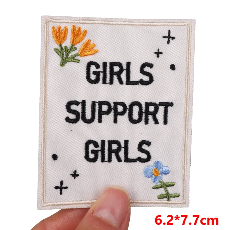 Girl Power/Feminist Embroidery Patch Iron On Patches For Clothing thermoadhesive Patches On Clothes Jacket Embroidered Stickers