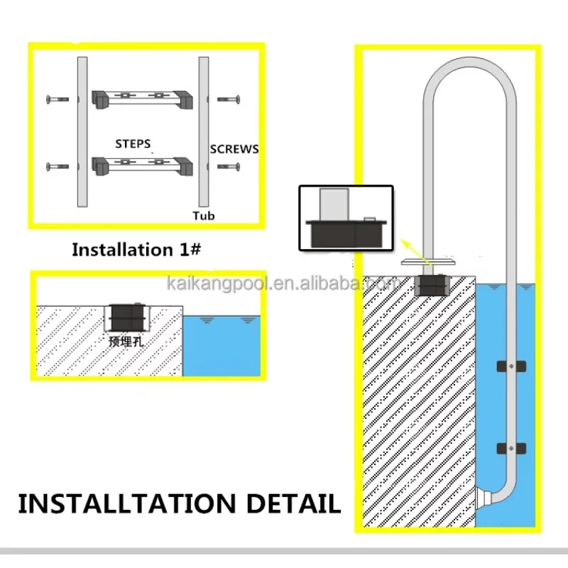 

2-5 ступеней лестницы для бассейна из нержавеющей стали, сверхмощное оборудование и аксессуары для бассейна