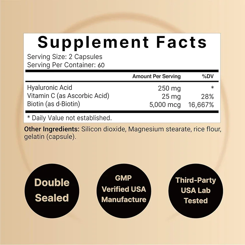 Hyaluronic Acid Capsules - Antioxidant Deeply Nourish Skin Brighten Elastic Skin and Joints Health