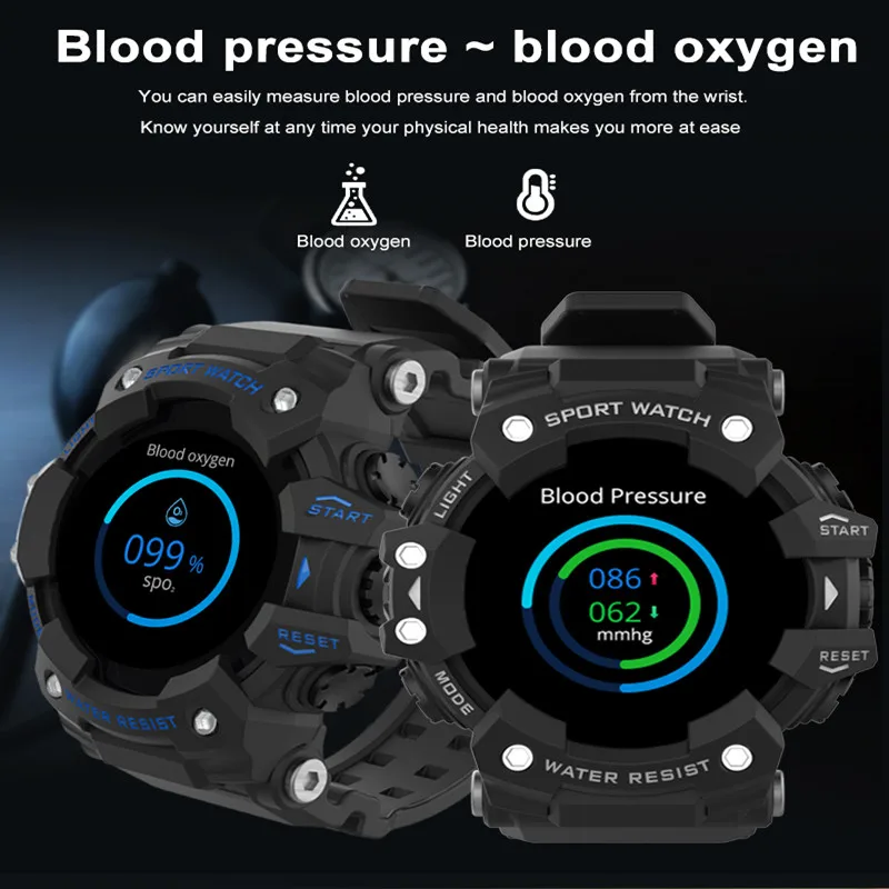 LC11 Three-proof Outdoor Sports Smart Watch Heart Rate Blood Pressure Blood Oxygen Diving Waterproof Anti-falling For Men