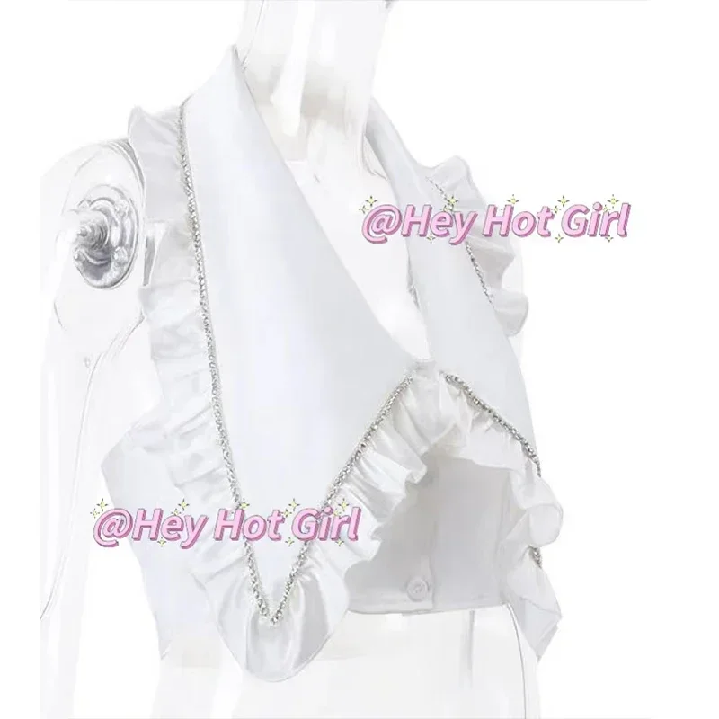 Jazz Dance Costume White Kpop Clothing Sexy Crop Tops Bow Cake Skirt Korean Singer Idol Performance Clothes Stage Outfits JL5767