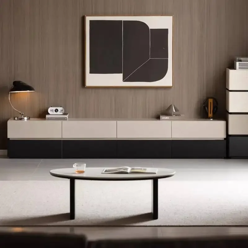 Decorative Compact Sophisticated Low Tv Cabinet Long Sleek Functional Walnut Stylish Tv Cabinet Meuble Salon Indoor Furniture
